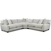 3 Piece L Sectional Sofa in Hogan Cotton Off White Performance Fabric