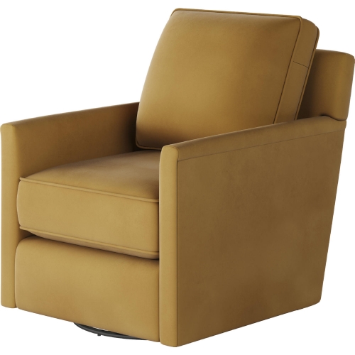 Swivel Glider Accent Chair in Bella Harvest Gold Fabric