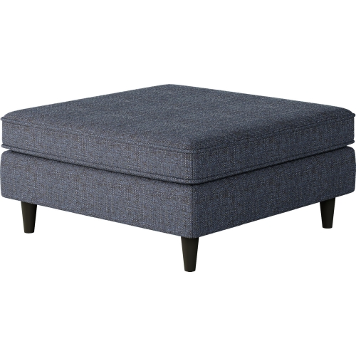 38" Square Cocktail Ottoman in Sugarshack Navy Blue Fabric