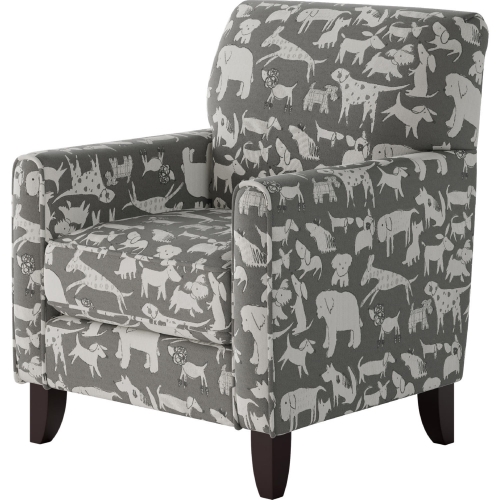Accent Chair in Doggier Graphite Gray Print Fabric
