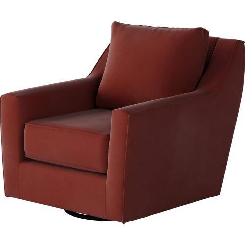 Swivel Glider Accent Chair in Bella Rouge Fabric