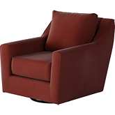 Swivel Glider Accent Chair in Bella Rouge Fabric