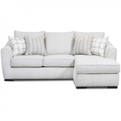 Sectional Sofa w/ Right Facing Chaise in Cheerio Cloud White Fabric