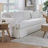 Sofa in Sutton Snow White Fabric Slip Cover