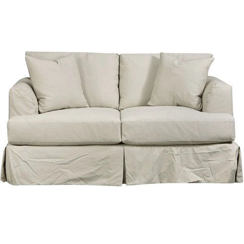 Loveseat in Sutton Sand Fabric Slip Cover