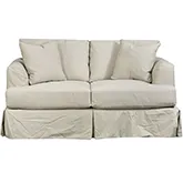 Loveseat in Sutton Sand Fabric Slipcover