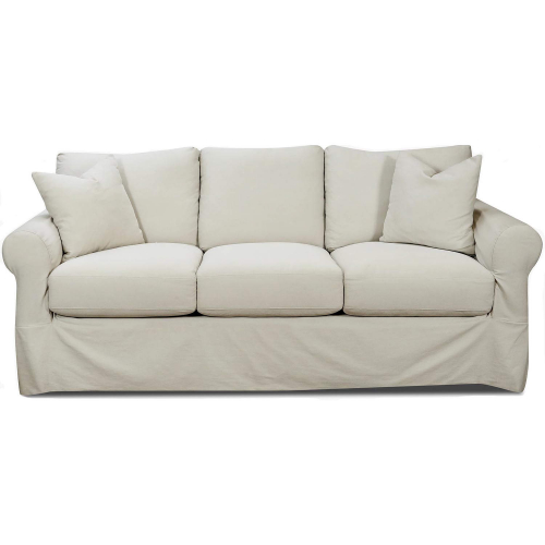 Rolled Arm Sofa in Sutton Sand Fabric Slip Cover