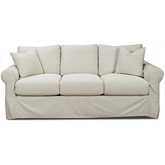 Rolled Arm Sofa in Sutton Sand Fabric Slip Cover