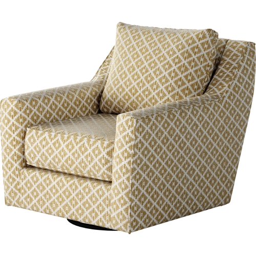 Swivel Glider Accent Chair in Owen Straw Multicolor Fabric