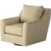 Swivel Glider Accent Chair in Owen Straw Multicolor Fabric