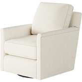 Swivel Glider Accent Chair in Sugarshack Glacier Cream Fabric