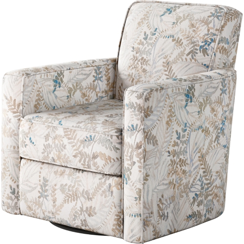 Swivel Glider Accent Chair in Fetty Citrus Multicolor Fabric