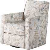 Swivel Glider Accent Chair in Fetty Citrus Multicolor Fabric