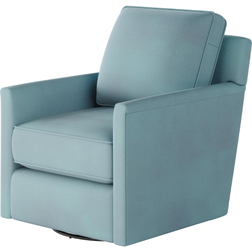 Swivel Glider Accent Chair in Bella Skylight Blue Fabric