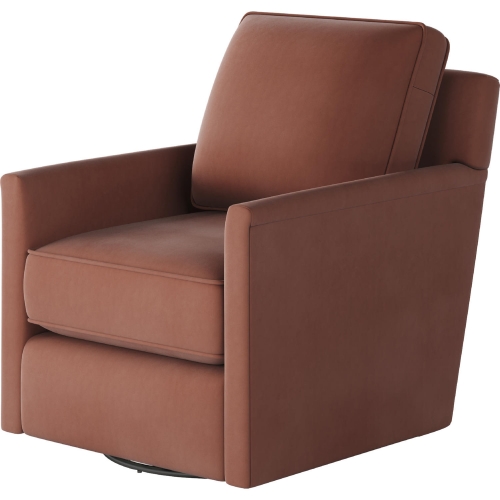 Swivel Glider Accent Chair in Bella Rosewood Fabric