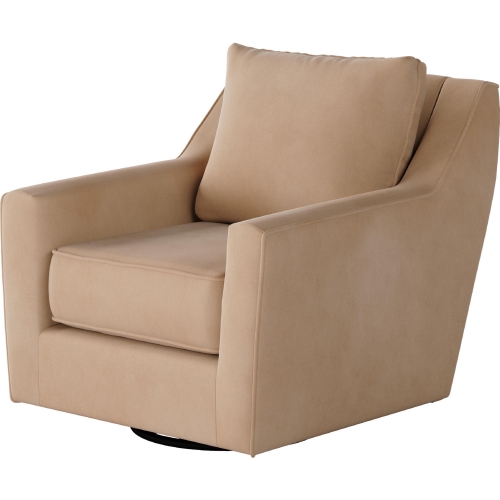 Swivel Glider Accent Chair in Bella Blush Mauve Fabric