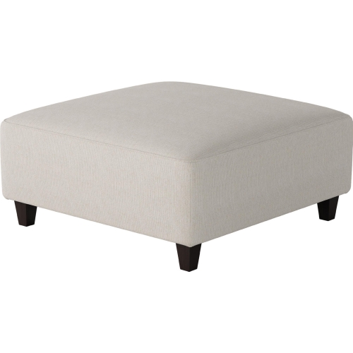 38" Square Cocktail Ottoman in Truth or Dare Salt Off White Fabric