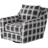 Swivel Glider Accent Chair in Stanza Navy Blue Fabric