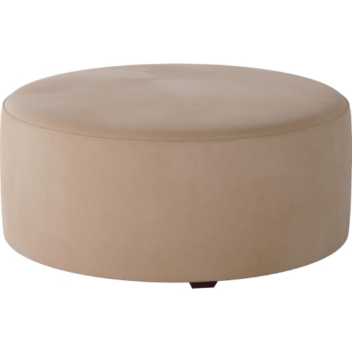 39" Round Cocktail Ottoman in Bella Blush Mauve Fabric
