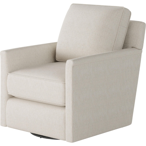 Swivel Glider Accent Chair in Truth or Dare Salt Off White Fabric