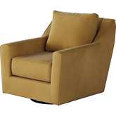 Swivel Glider Accent Chair in Bella Harvest Gold Fabric