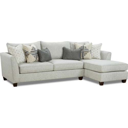 Sectional Sofa with Right Facing Chaise in Palm Beach Gray Fabric