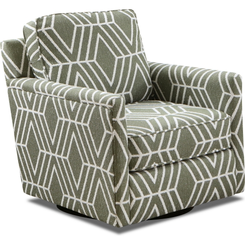 Swivel Glider Accent Chair in Metropolitan Jade Pattern Fabric