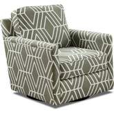 Swivel Glider Accent Chair in Metropolitan Jade Pattern Fabric