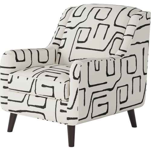 Accent Chair in Fossil Ebony White & Grey Fabric