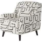 Accent Chair in Fossil Ebony White & Grey Fabric