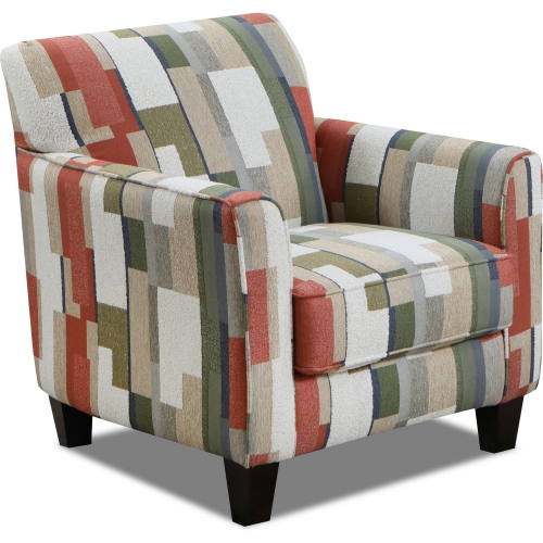Accent Chair in Bottega Jade Multicolor Fabric