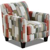 Accent Chair in Bottega Jade Multicolor Fabric