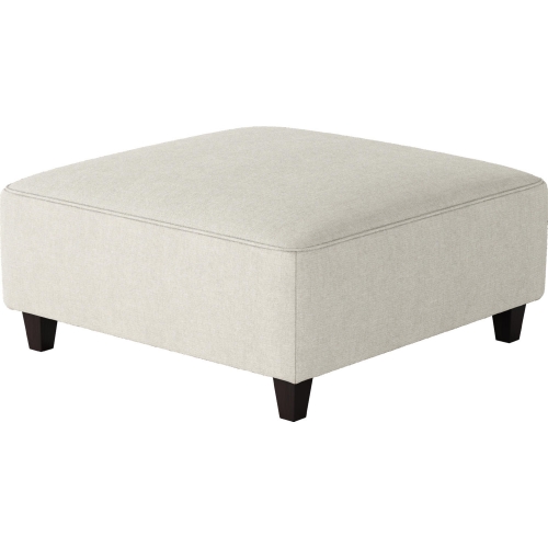 38" Square Cocktail Ottoman in Sugarshack Glacier Cream Fabric