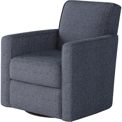 Swivel Glider Accent Chair in Sugarshack Navy Blue Fabric