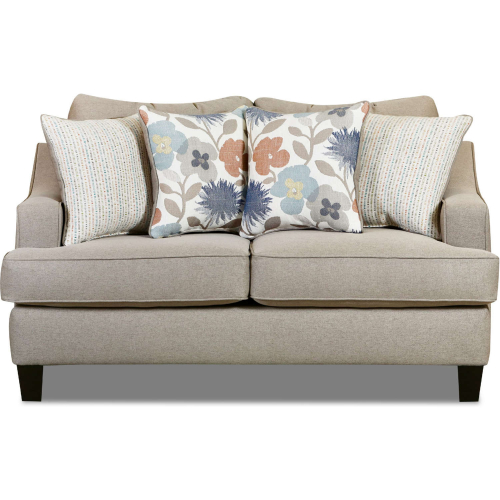 Loveseat in Laurent Wicker Tan Fabric