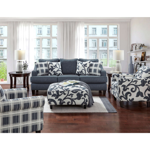 Queen Sleep Sofa in Truth or Dare Navy Blue