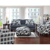 Queen Sleep Sofa in Truth or Dare Navy Blue
