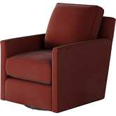Swivel Glider Accent Chair in Bella Rouge Fabric