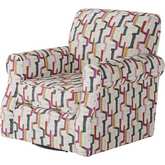 Swivel Accent Chair in Fiddlesticks Confetti Multicolor Fabric