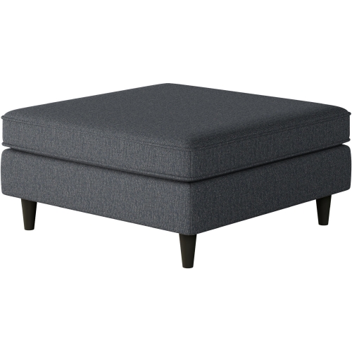 38" Square Cocktail Ottoman in Truth or Dare Navy Blue Fabric
