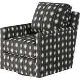 Swivel Glider Accent Chair in Bindi Charcoal Gray Pattern Fabric