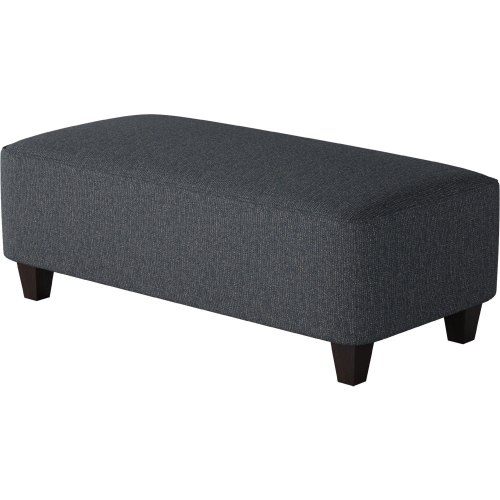 49" Cocktail Ottoman in Truth or Dare Navy Blue Fabric