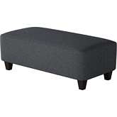49" Cocktail Ottoman in Truth or Dare Navy Blue Fabric