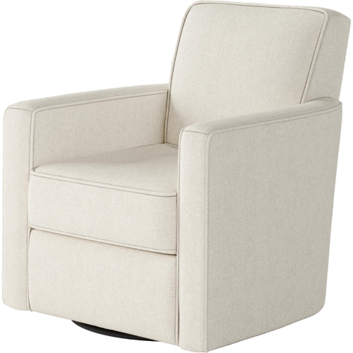 Swivel Glider Accent Chair in Sugarshack Glacier Cream Fabric
