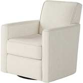 Swivel Glider Accent Chair in Sugarshack Glacier Cream Fabric