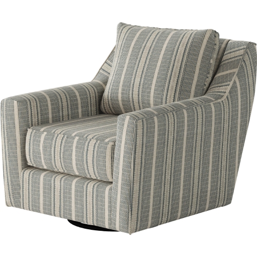 Swivel Glider Accent Chair in Farmhouse Indigo Blue