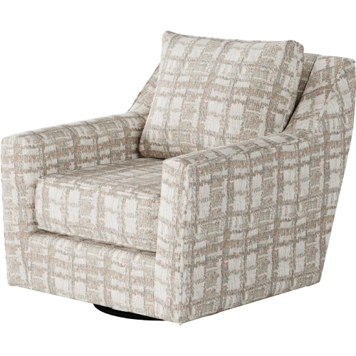 Swivel Glider Accent Chair in Greenwich Pastel Cream