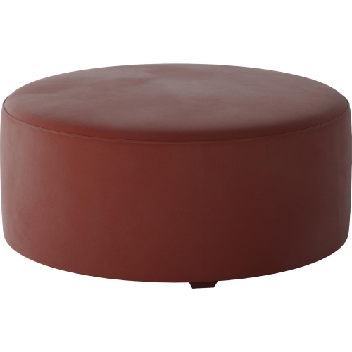 39" Round Cocktail Ottoman in Bella Rouge Fabric