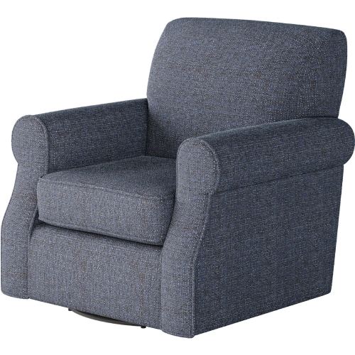Swivel Accent Chair in Sugarshack Navy Blue Fabric