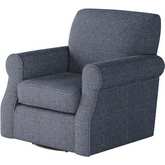 Swivel Accent Chair in Sugarshack Navy Blue Fabric